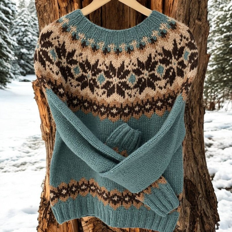 Ila | Vintage Icelandic Jacquard Knitted Sweater