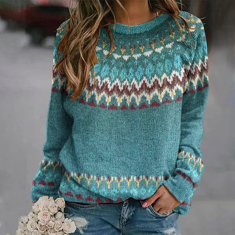 Nicole | Retro Wave Pattern Sweater