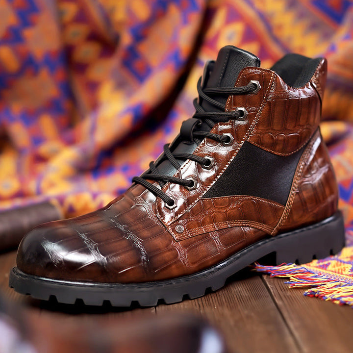 Roman | Crocodile Leather Boots
