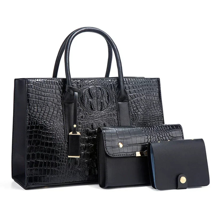 Ella™ | Luxurious Crocodile-Patterned Handbag Set