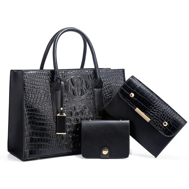 Ella™ | Luxurious Crocodile-Patterned Handbag Set