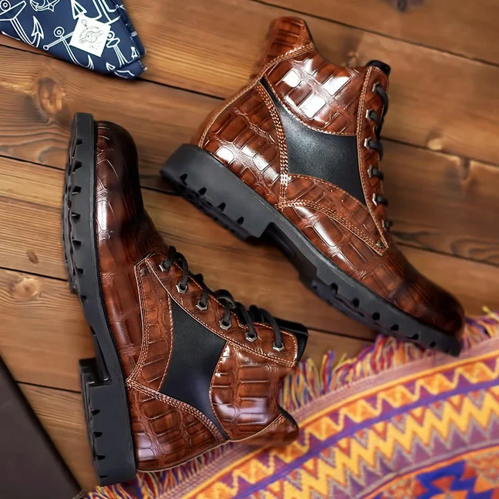 Roman | Crocodile Leather Boots