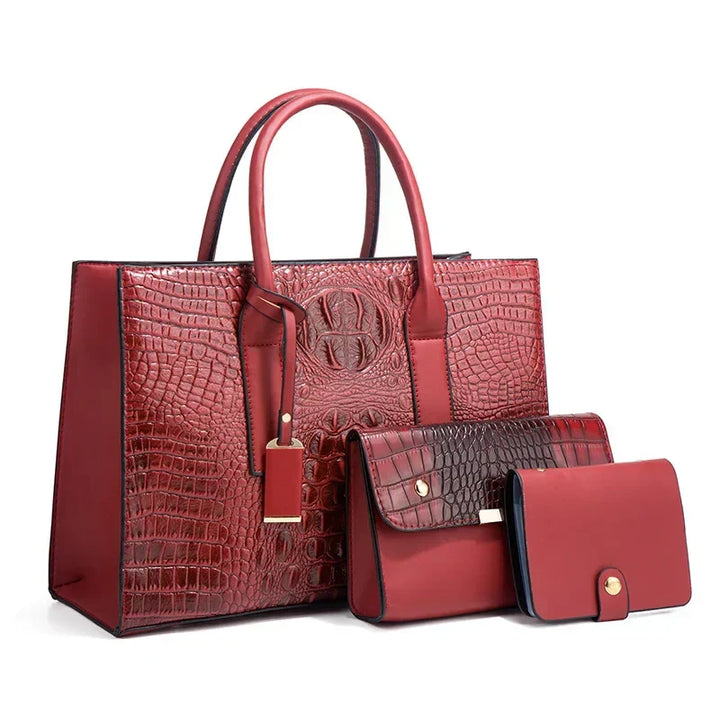 Ella™ | Luxurious Crocodile-Patterned Handbag Set