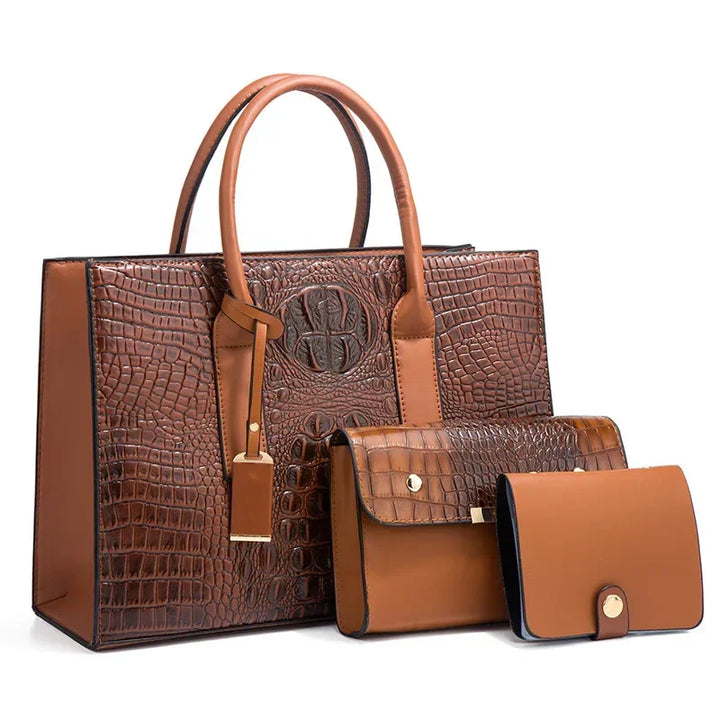 Ella™ | Luxurious Crocodile-Patterned Handbag Set