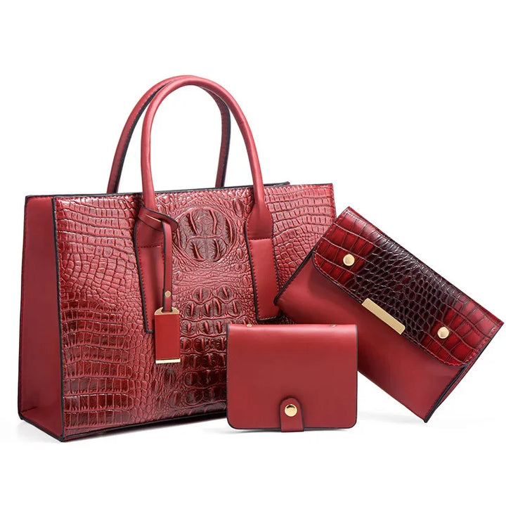 Ella™ | Luxurious Crocodile-Patterned Handbag Set