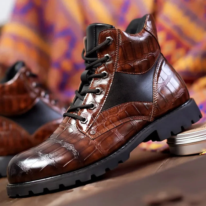 Roman | Crocodile Leather Boots
