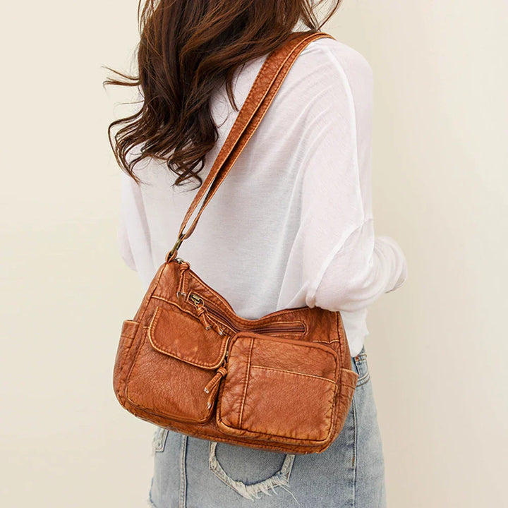 Livia™ | Vintage Luxe Shoulder Bag with Multiple Pockets