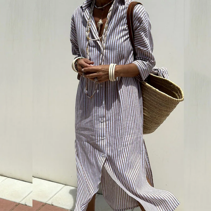 Vivian |  Elegant striped shirt dress