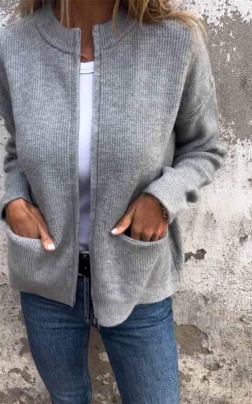 Malia | Cozy Zip Knit Jacket