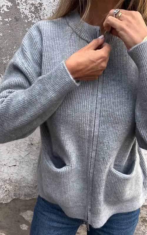 Malia | Cozy Zip Knit Jacket