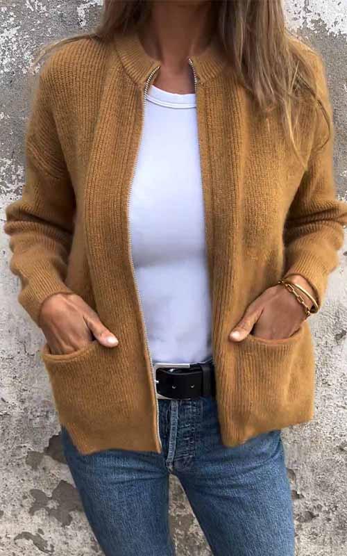 Malia | Cozy Zip Knit Jacket