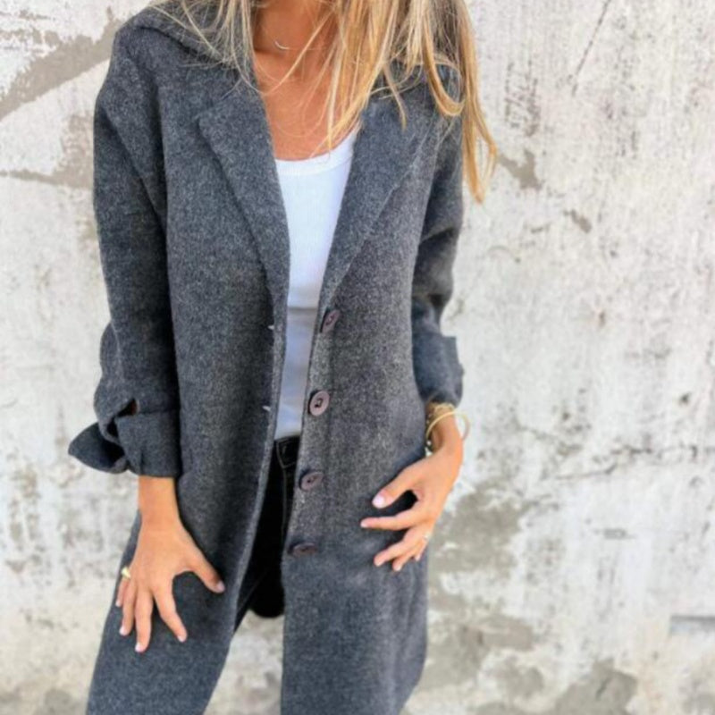 Marianne | Comfortable Solid Color Mid-Length Jacket