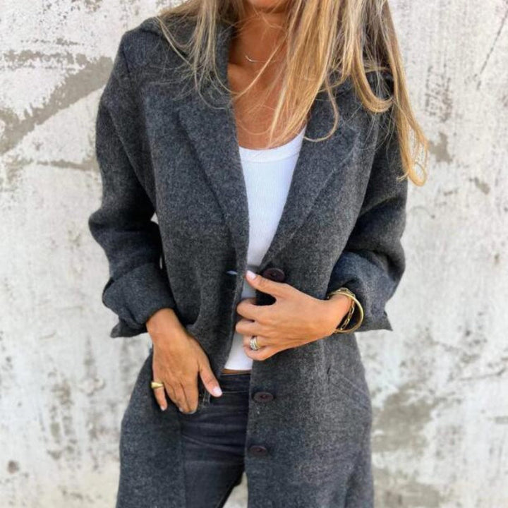 Marianne | Comfortable Solid Color Mid-Length Jacket