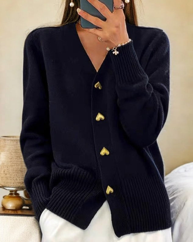 Colette | Chic Cardigan with Heart Buttons