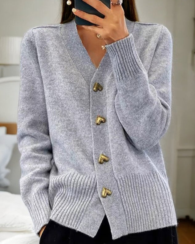 Colette | Chic Cardigan with Heart Buttons