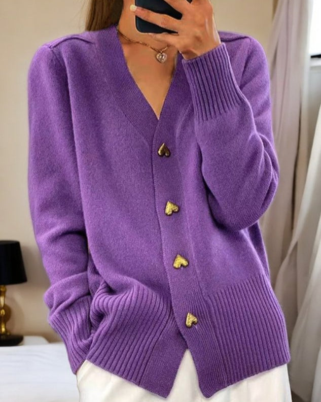 Colette | Chic Cardigan with Heart Buttons