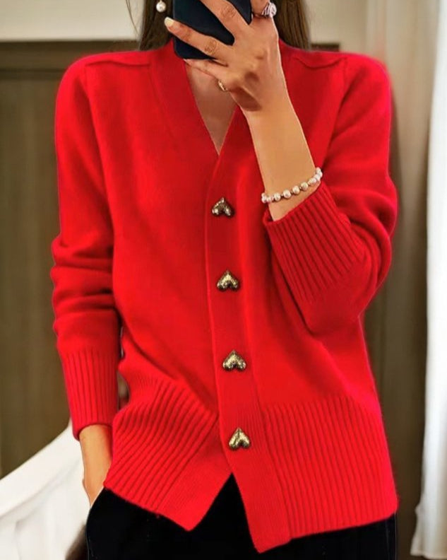Colette | Chic Cardigan with Heart Buttons